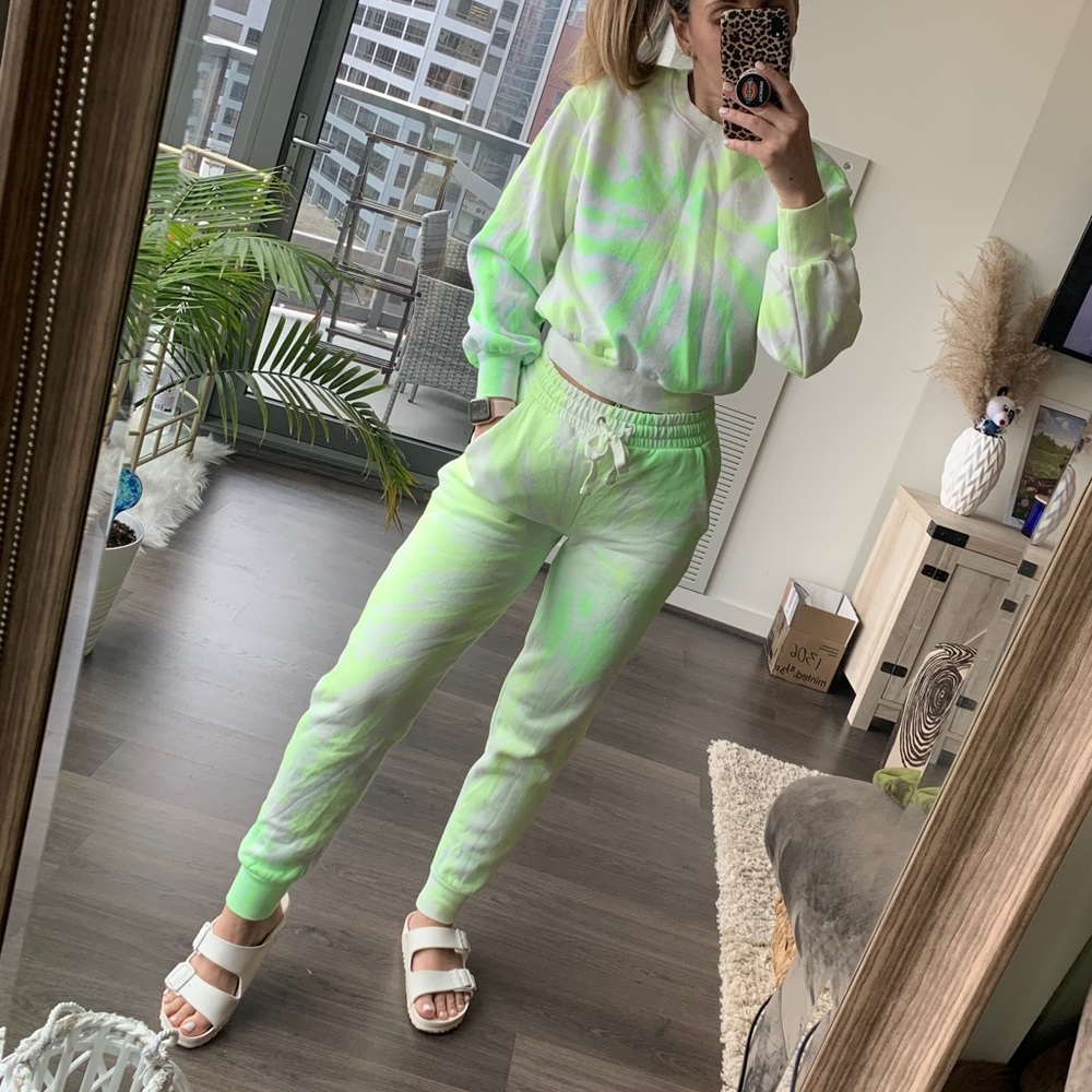 Neon tie dye lounge set